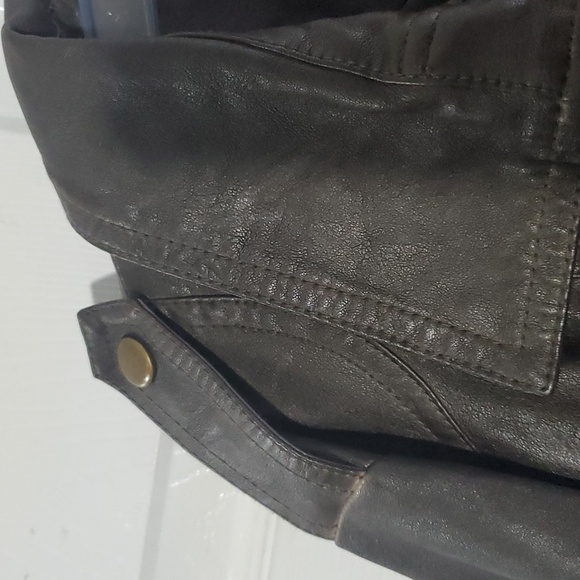 Blank Noir Vegan Leather Moto Jacket Extra Large XL Dark Green - Picture 5 of 16